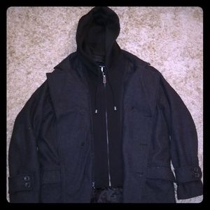 Black Hooded Peacoat